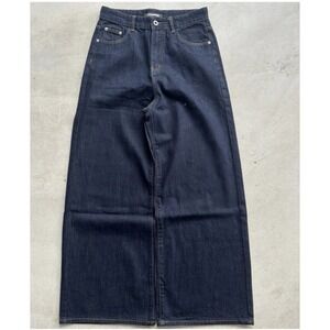 STARRED Denim Baggy Wide Leg  Jeans Men's Sz S 27 x 30 Solid Blue Tiktok READ